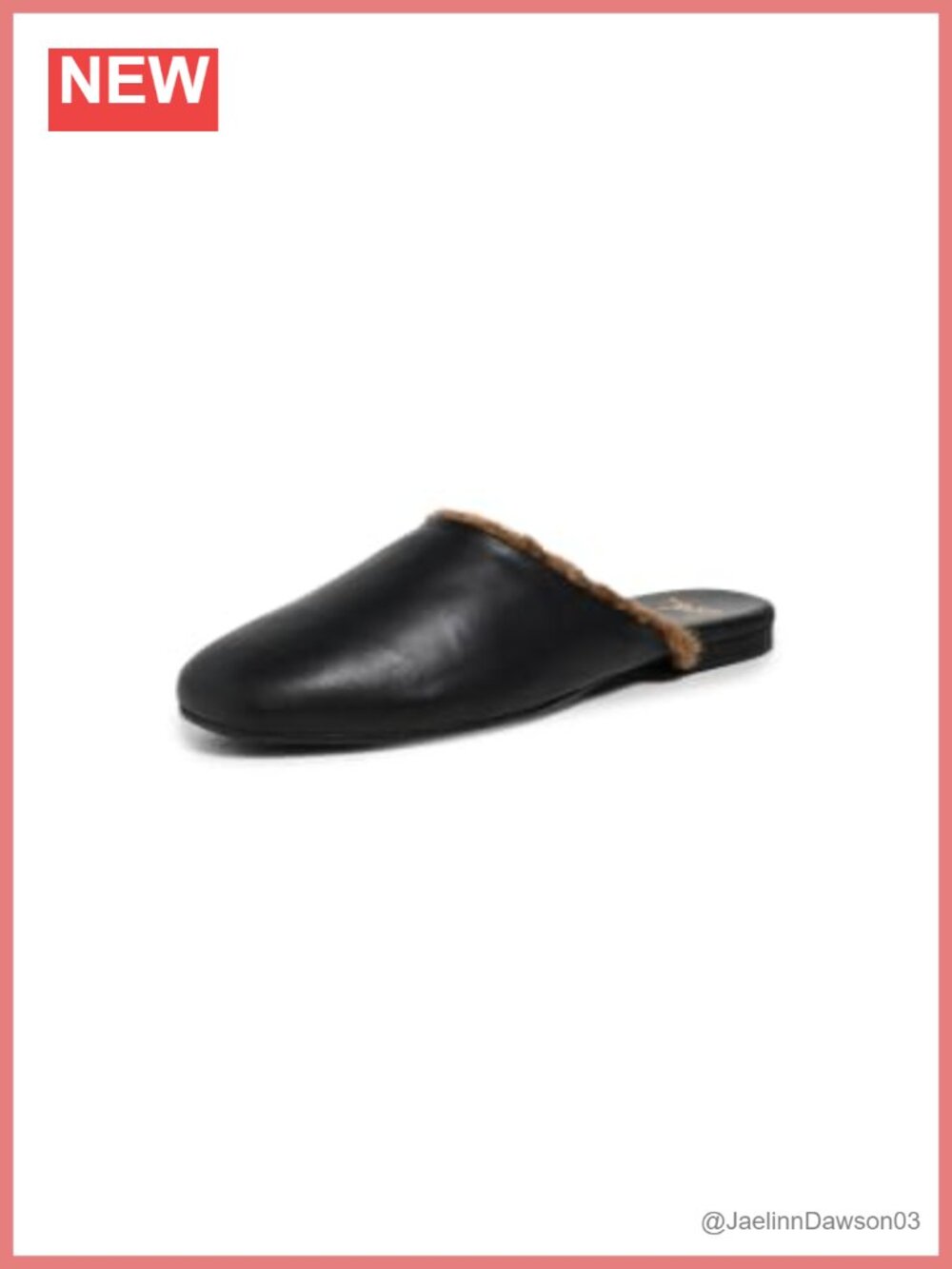 Shearling Lined Leather Mules with Molded Footbed